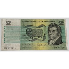 AUSTRALIA 1967 . TWO 2 DOLLARS BANKNOTE . COOMBS/RANDALL . STAR NOTE . FIRST PREFIX ZFH